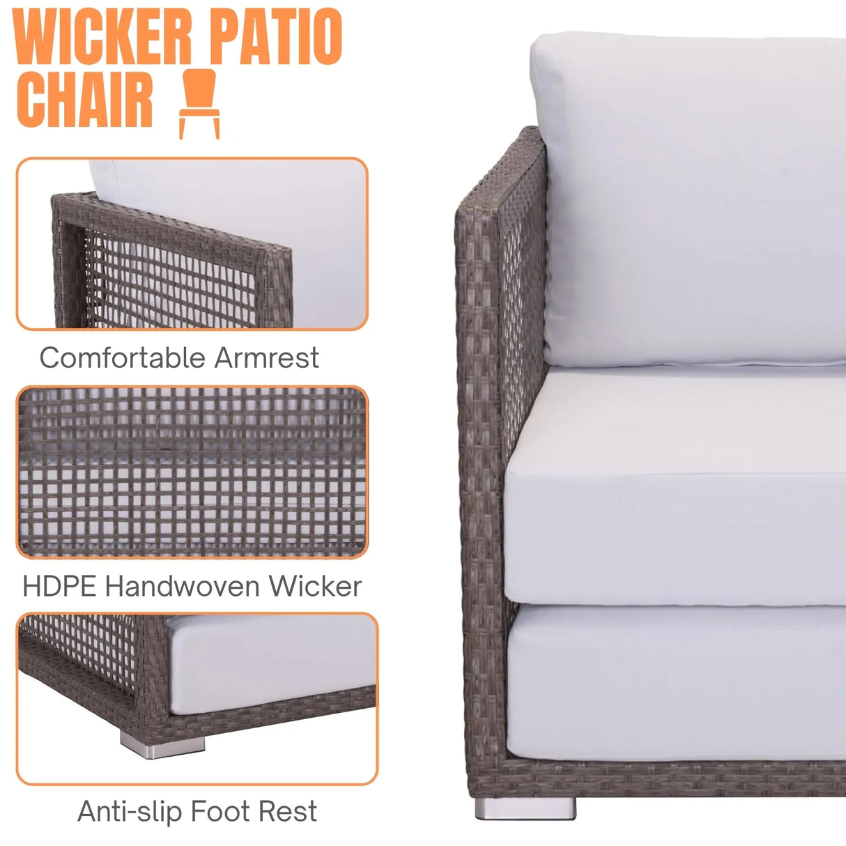 Outdoor Rattan Wicker 5-Seater Sofa Set