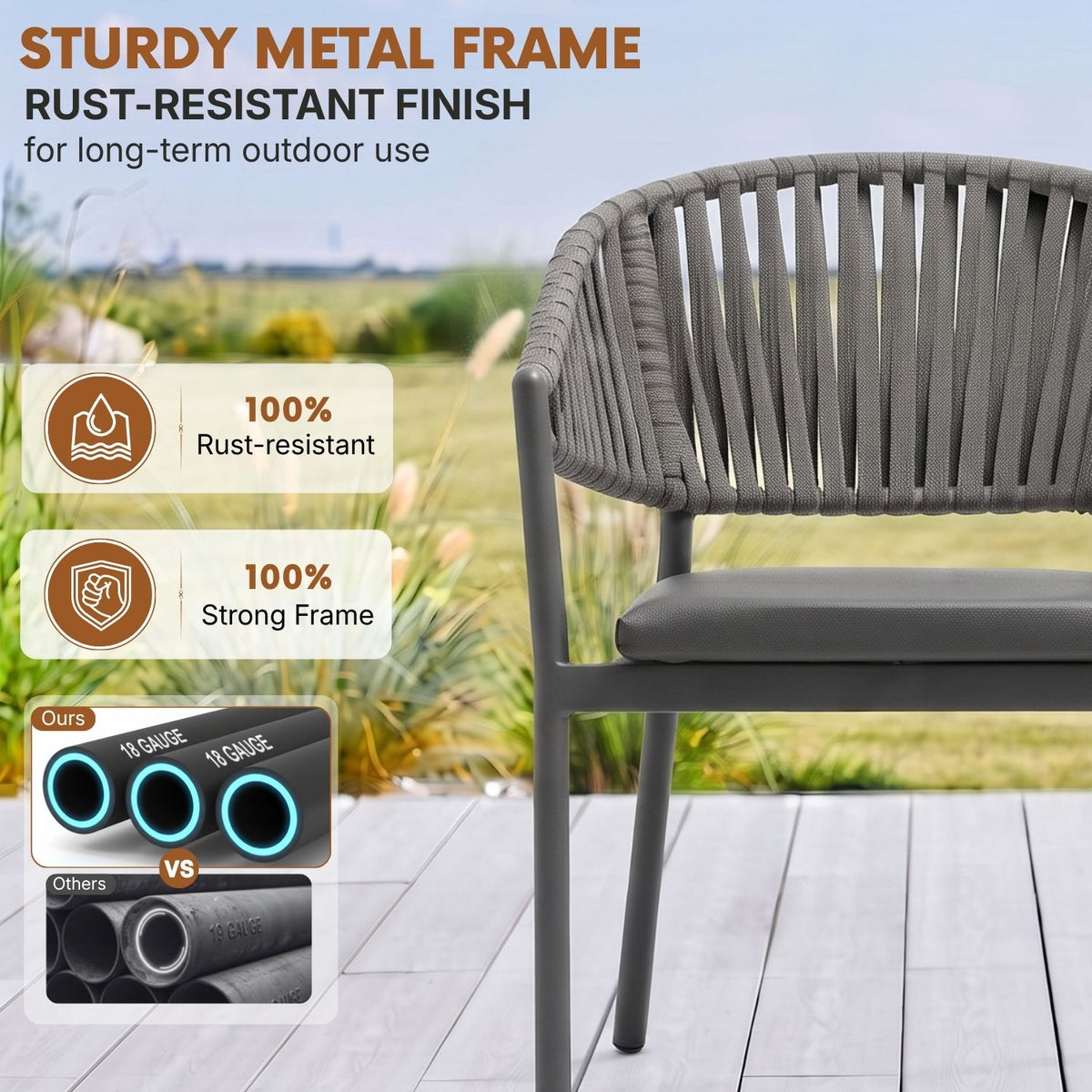 All Weather Resistant 7-Piece Outdoor Dining Set (Grey)