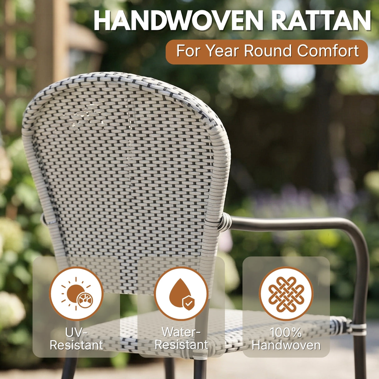 4-Piece Outdoor Rattan Wicker Patio Chairs