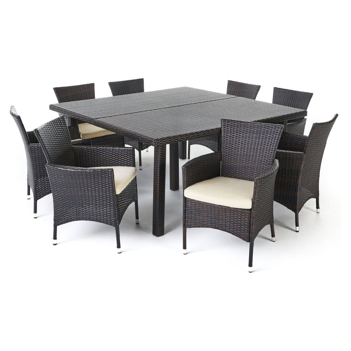 9-Piece Outdoor Rattan Wicker Square Dining Set