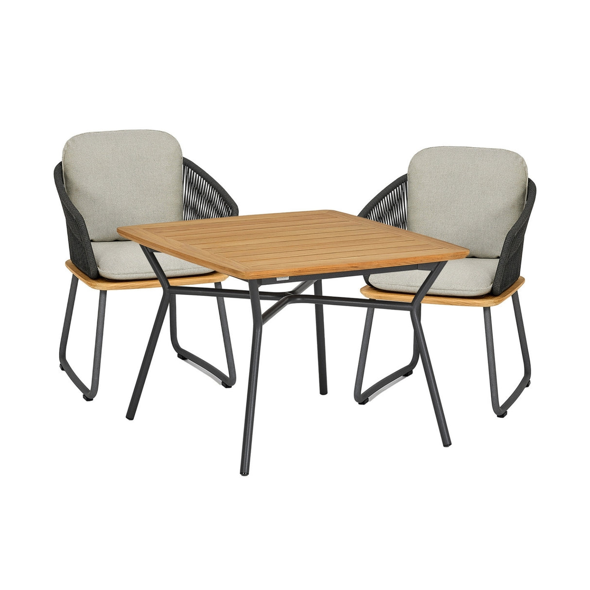 5-Piece Outdoor Patio Dining Set With Wooden Tabletop