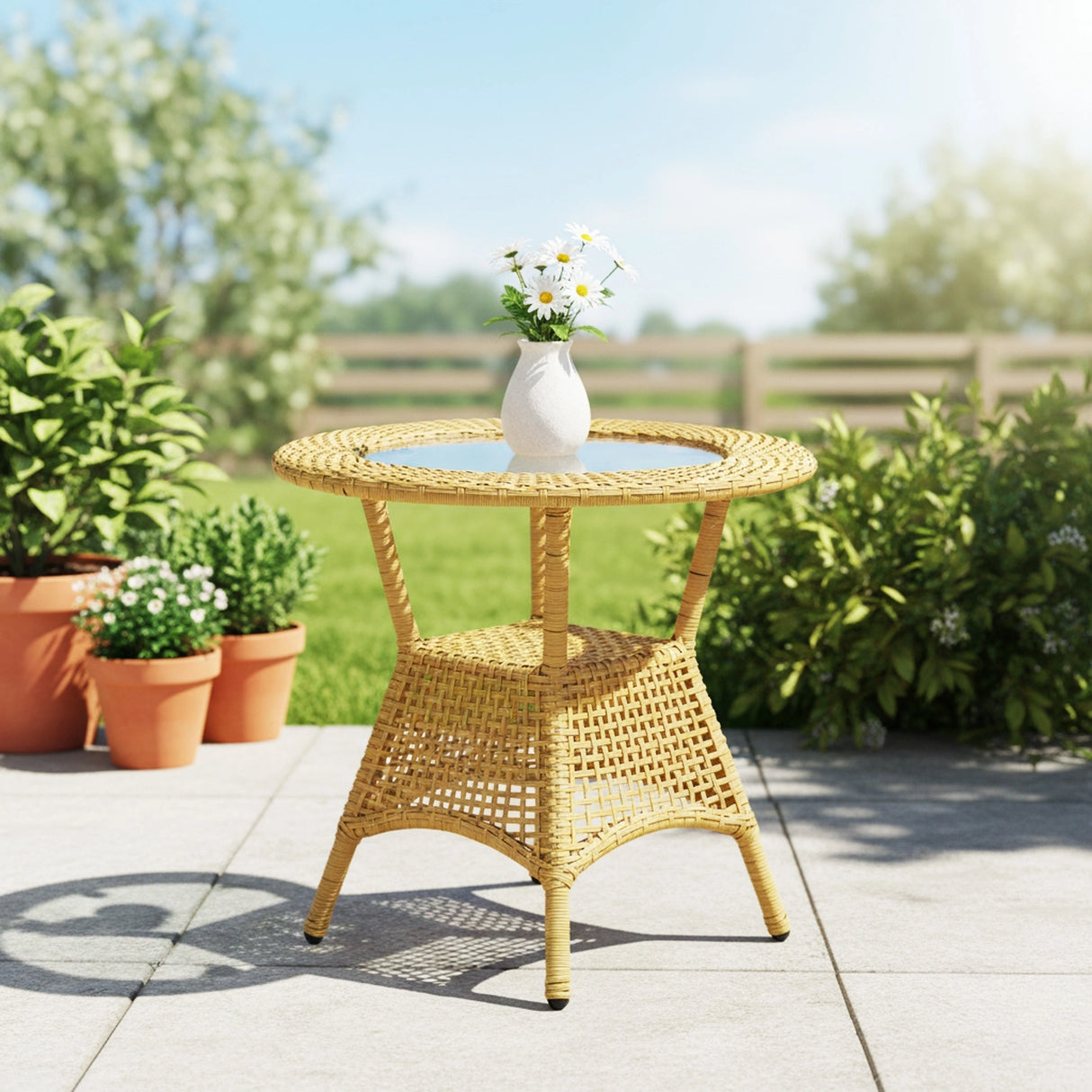 3-Piece Outdoor Rattan Wicker Patio Bistro Set