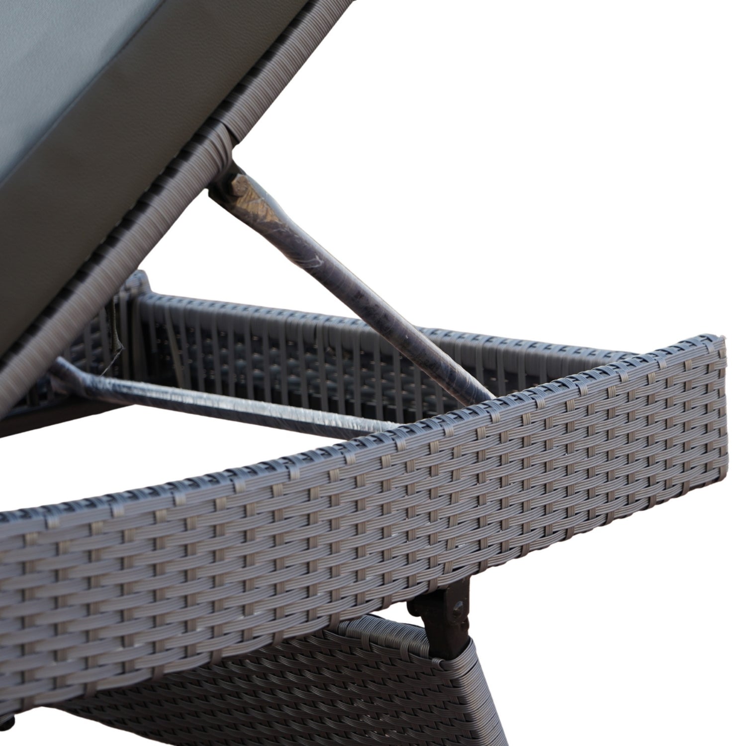 Outdoor All-Weather Wicker Lounger with Cushions