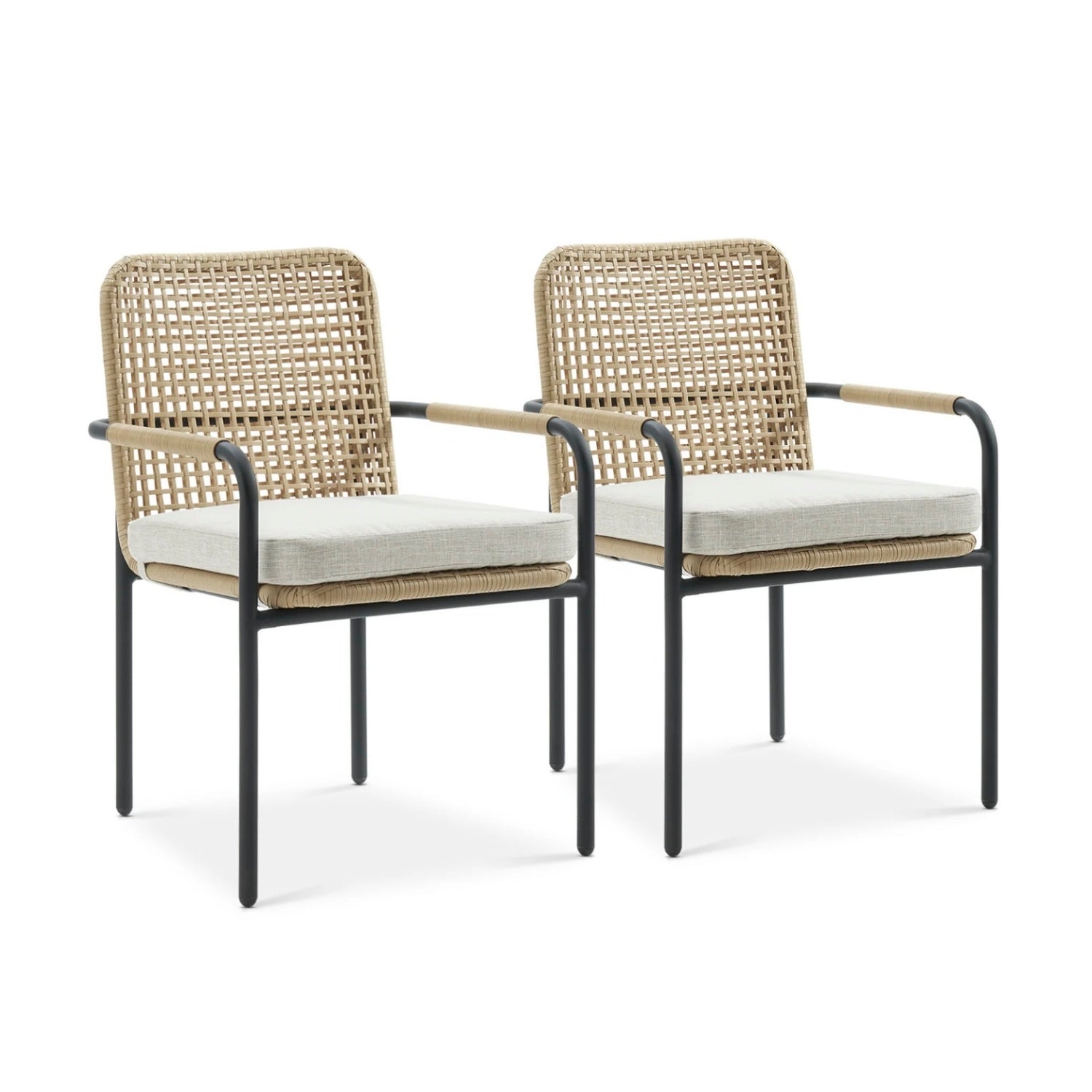 2-Piece Outdoor Rattan Wicker Patio Chairs