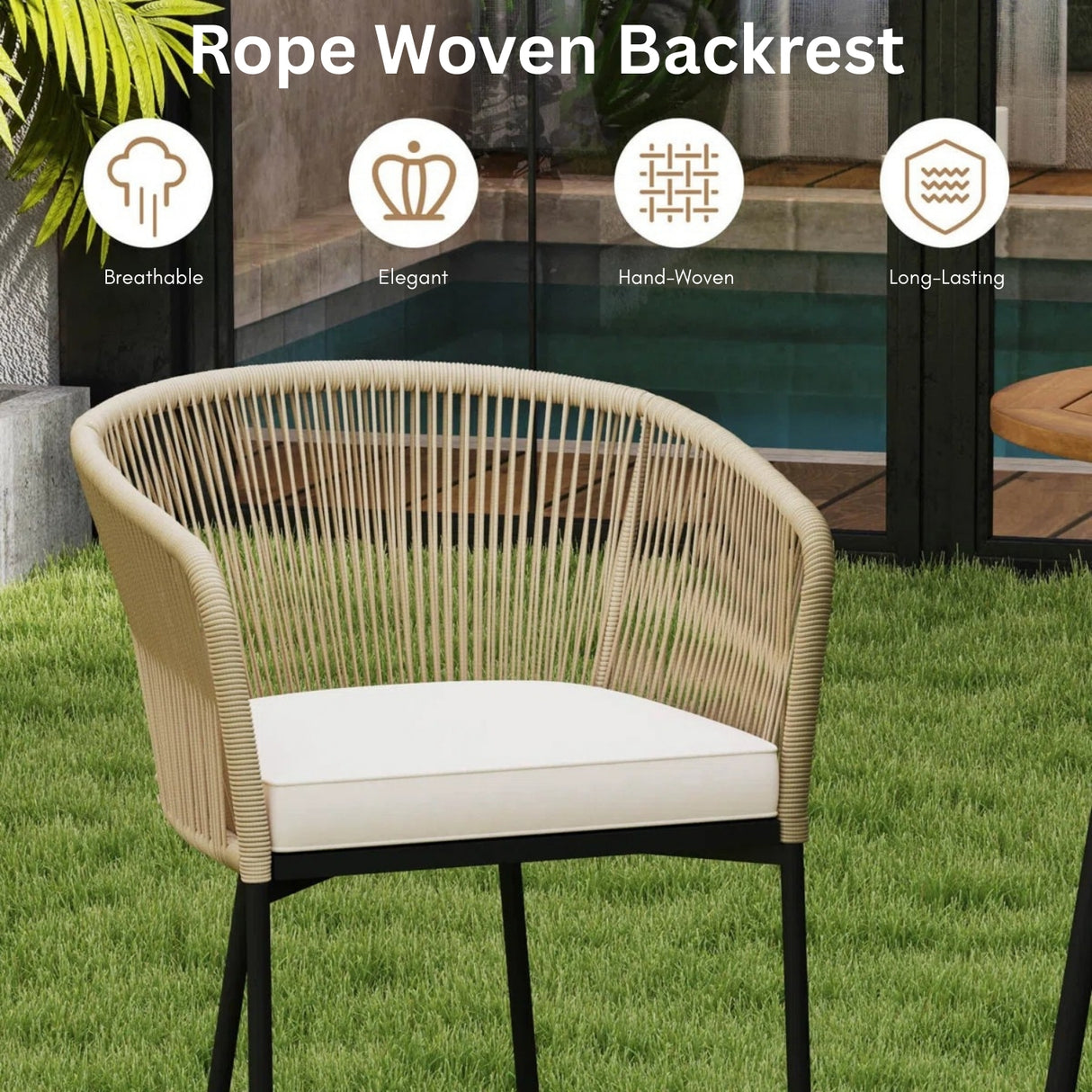 Premium Outdoor Rope Bar Set With a High-Top Round Table