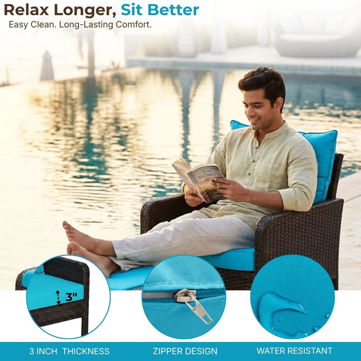 Outdoor Wicker 5-Piece Patio Sofa Set