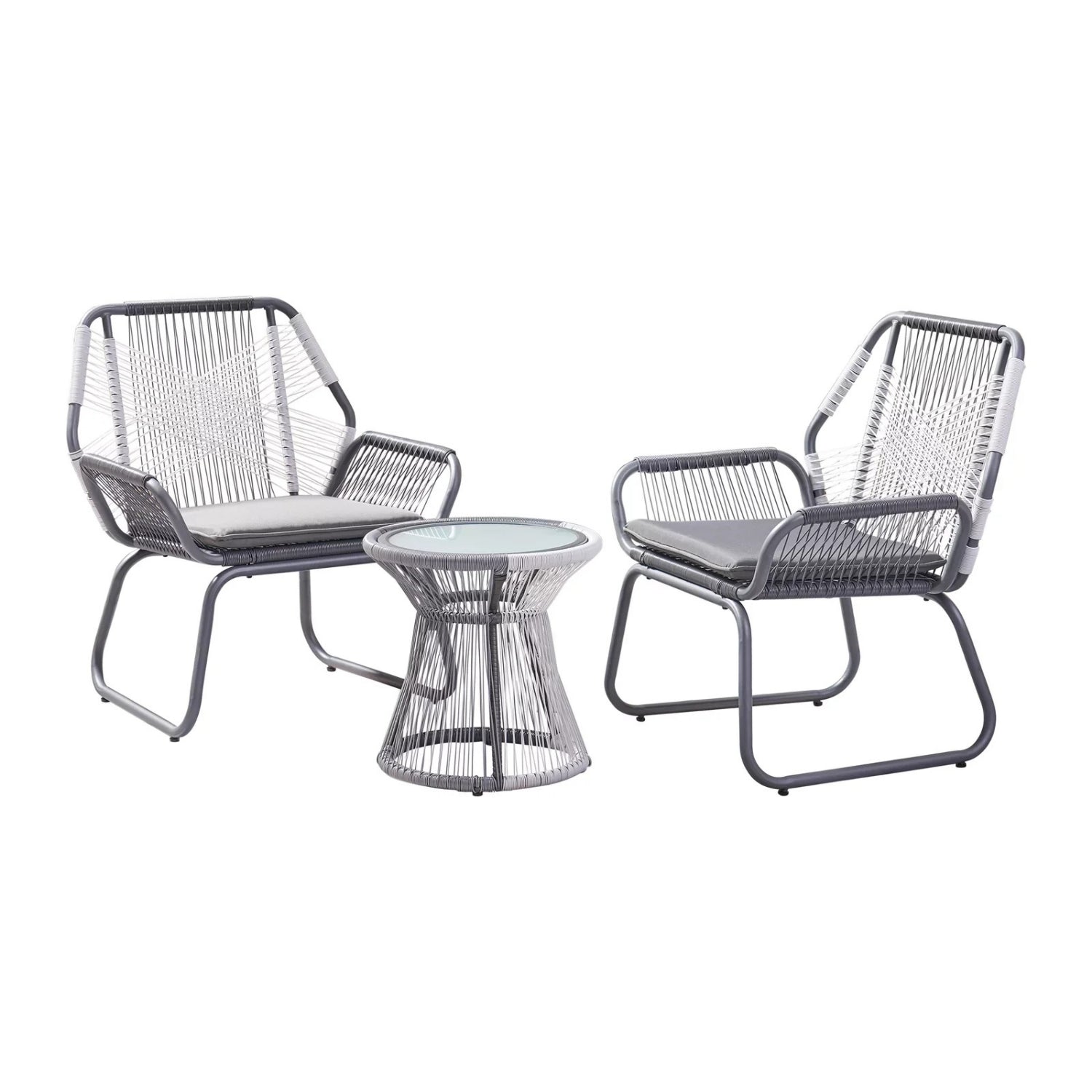 Outdoor Rope Double Tone 3-Piece Patio Set