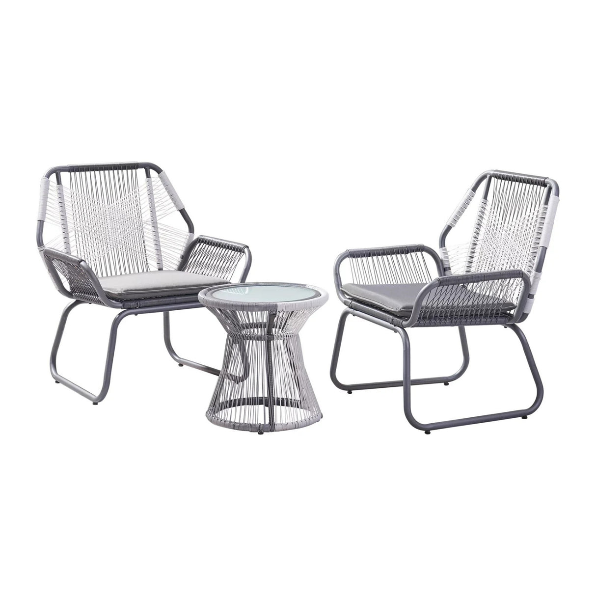 Outdoor Rope Double Tone 3-Piece Patio Set