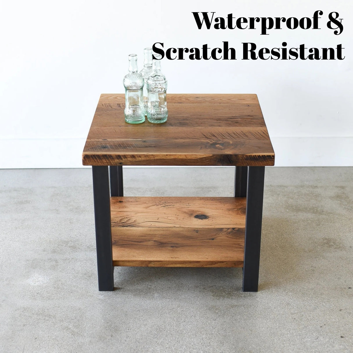 Solid Sheesham Wood Top 2-Tier Coffee Table