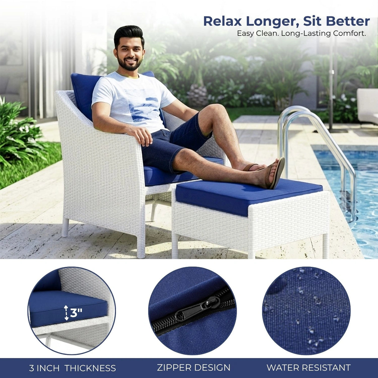 Outdoor Rattan Wicker 5 Piece Patio Sofa Set