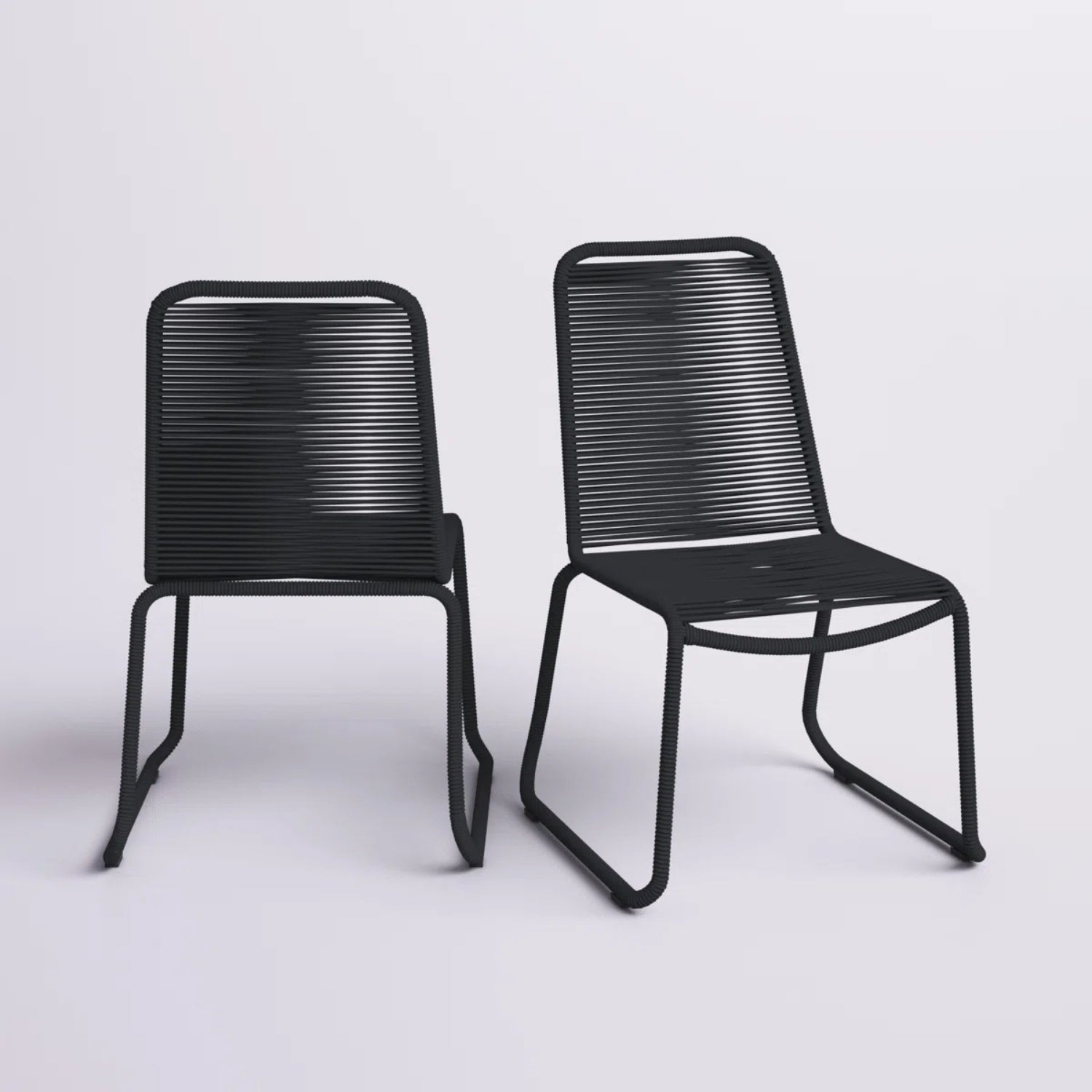 2-Piece Outdoor Rope Patio Dining Chairs