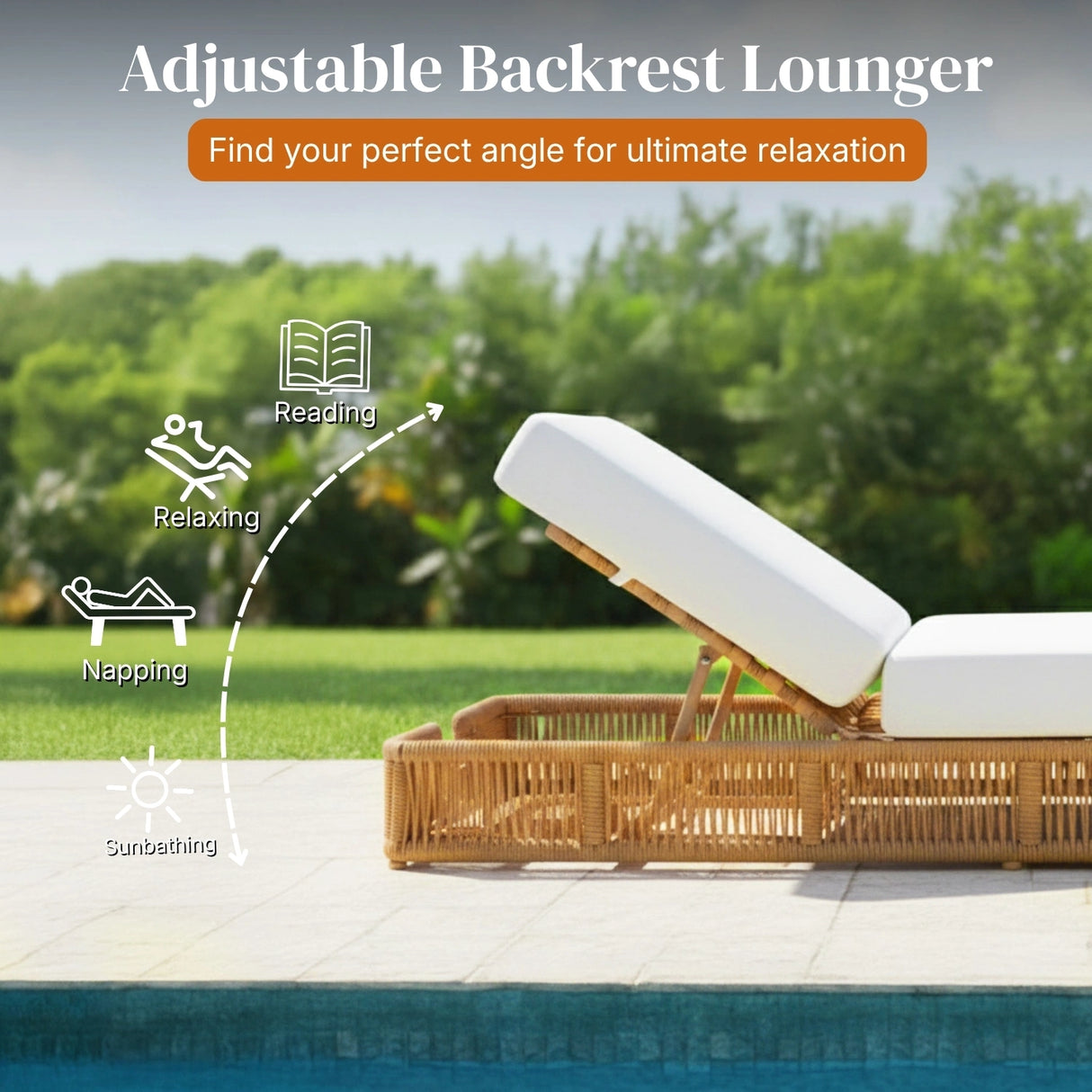 Outdoor All-Weather Rope Lounger with Cushions