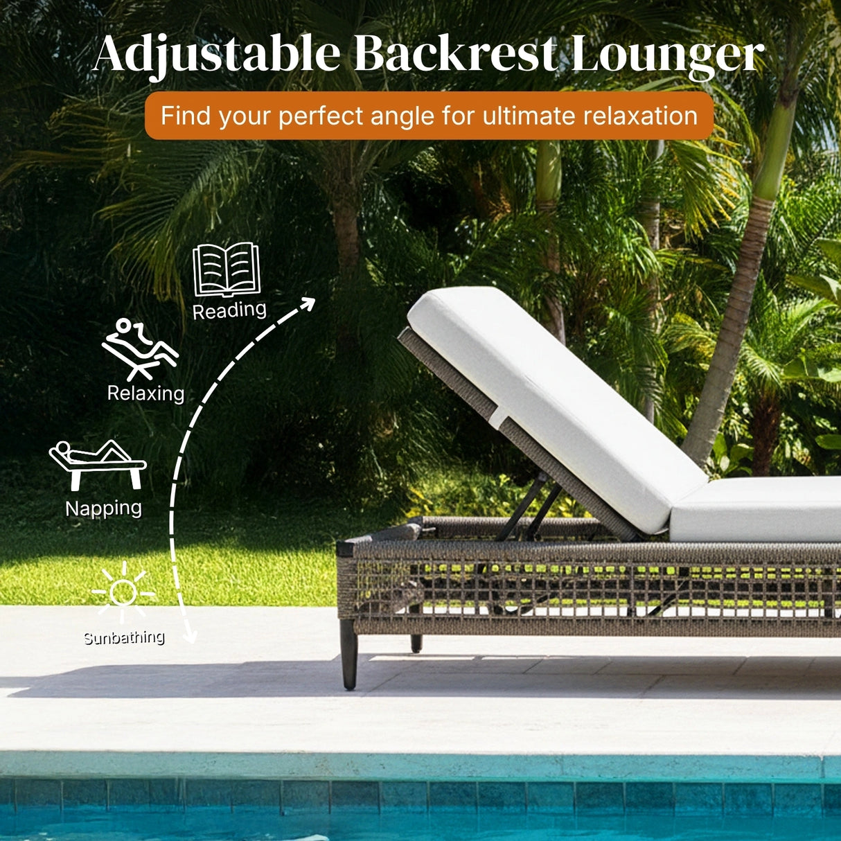 Outdoor All-Weather Rope Lounger with Cushions