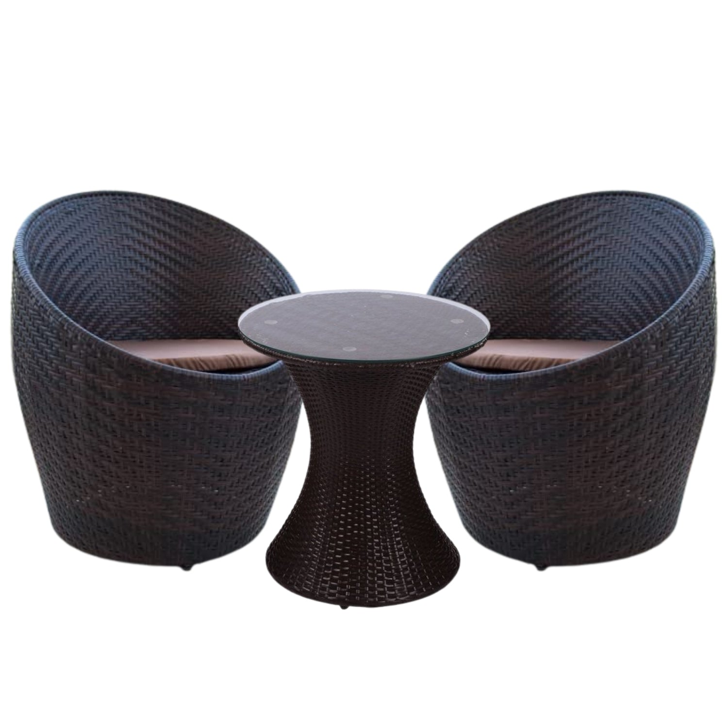 Outdoor Rattan Wicker 3-Piece Conversation Set