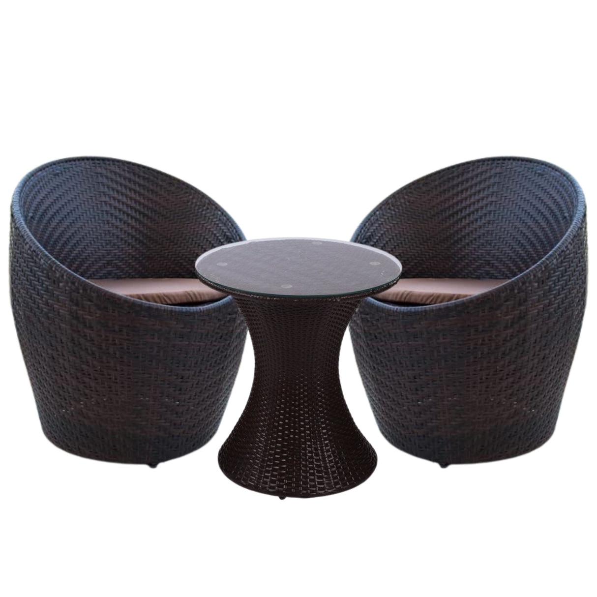 Outdoor Rattan Wicker 3-Piece Conversation Set