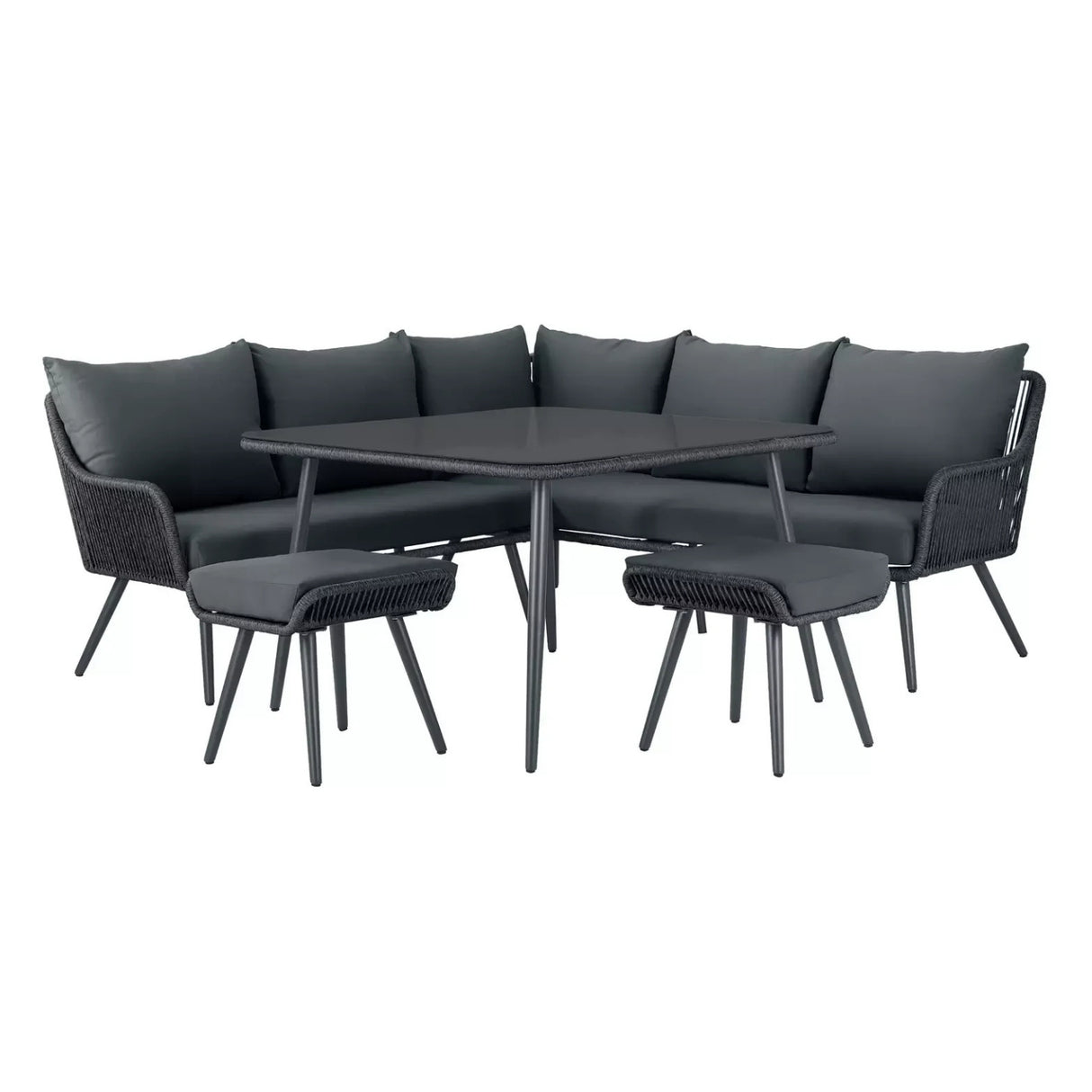 L-Shape Outdoor Rope Sofa Set