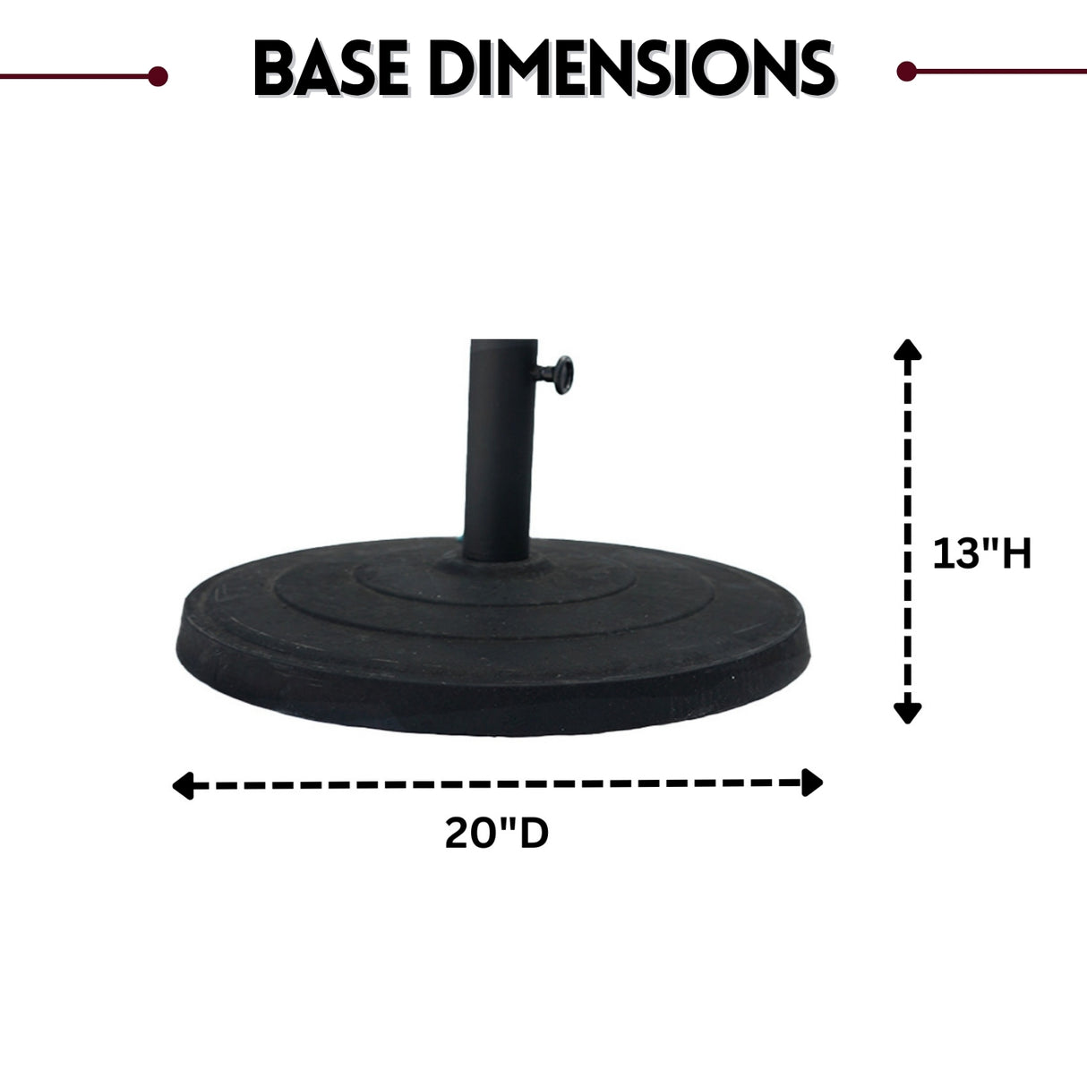 9ft Red Color Outdoor Patio Umbrella with Centre Pole