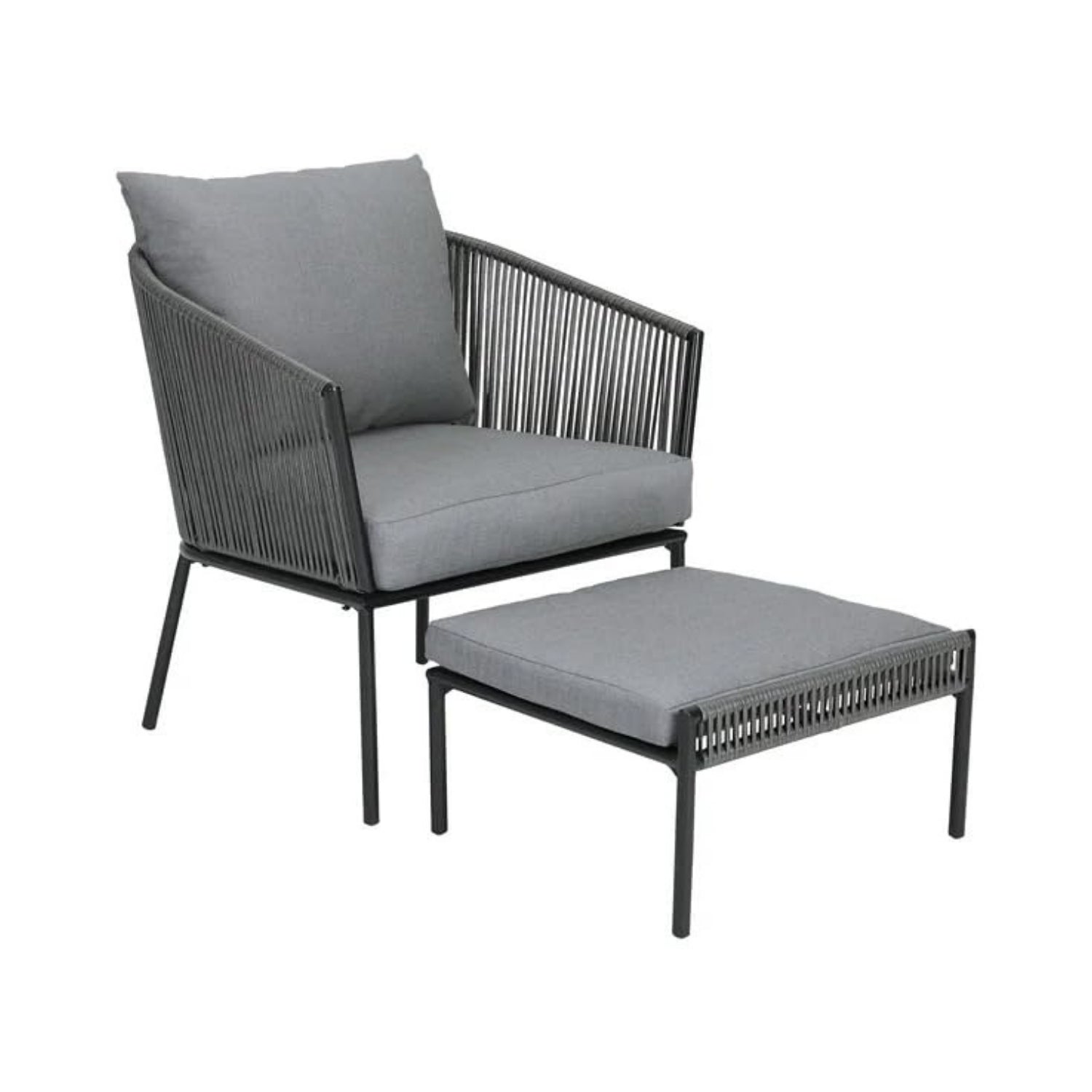 Outdoor 5 Piece Rope Patio Sofa Set (Grey)