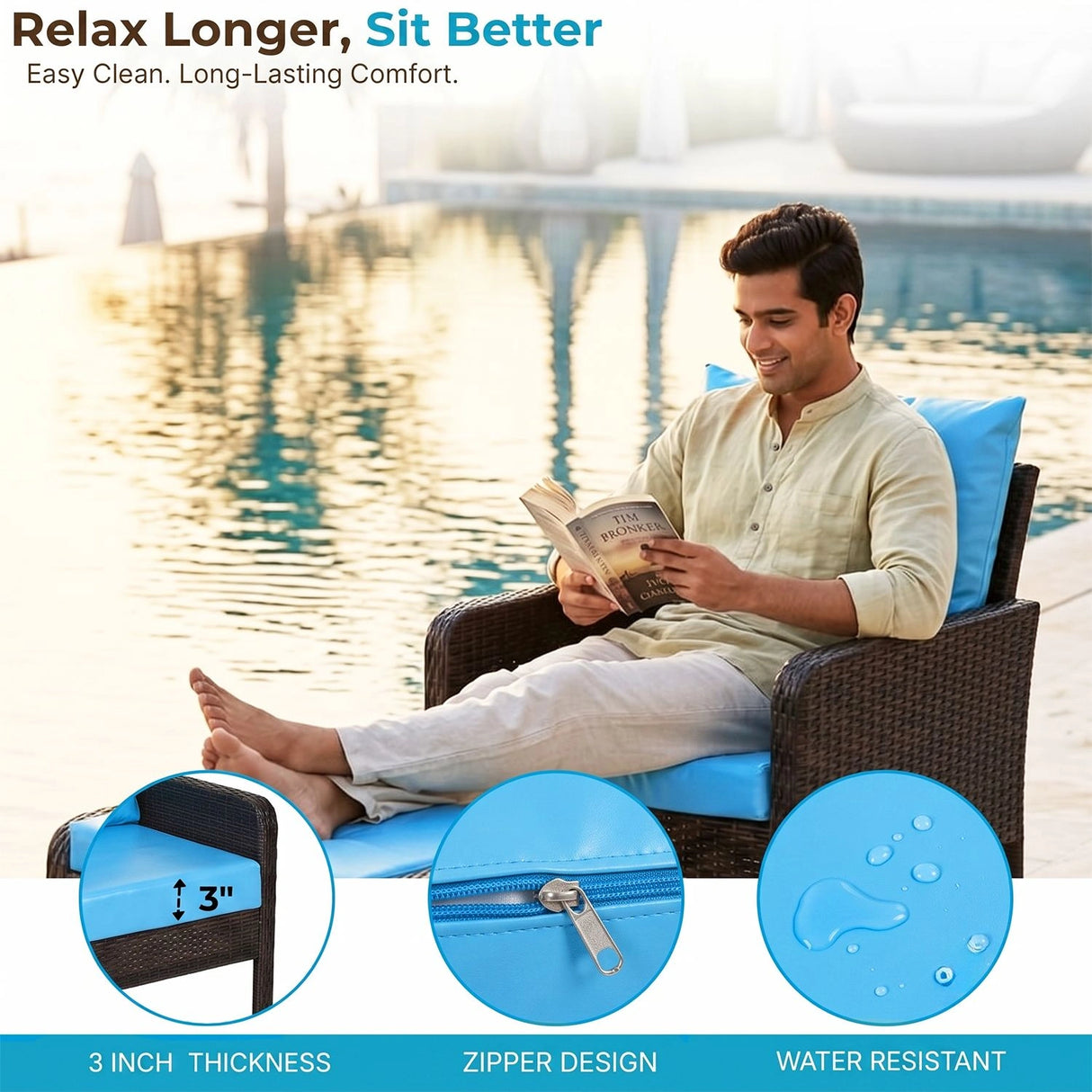 Outdoor Wicker 5-Piece Patio Sofa Set