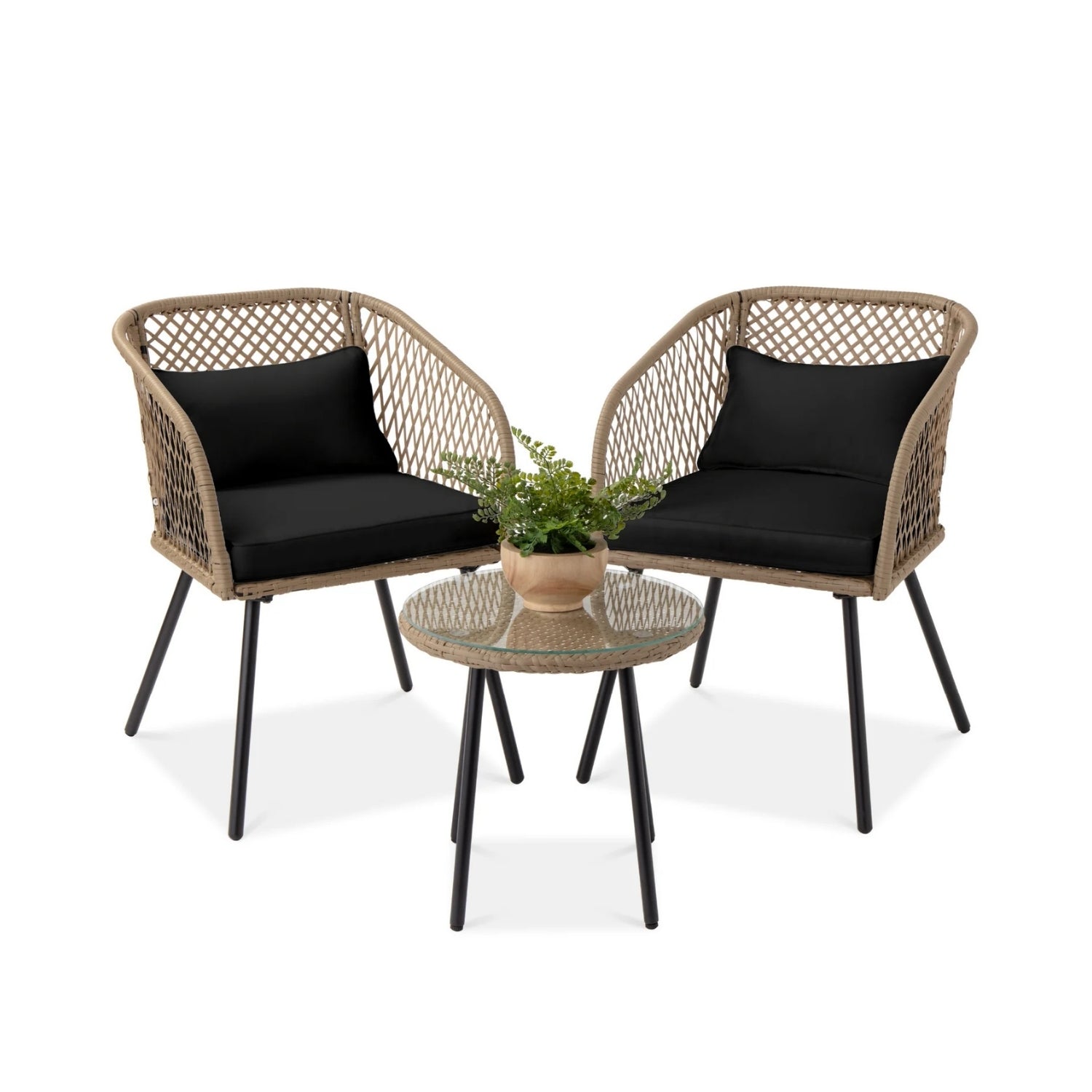 Outdoor Wicker 3-Piece Patio Set