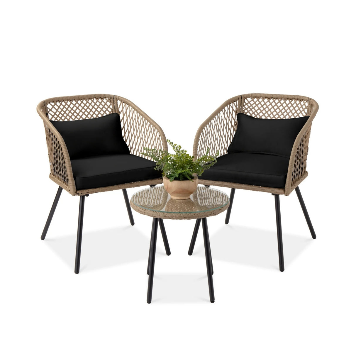 Outdoor Wicker 3-Piece Patio Set