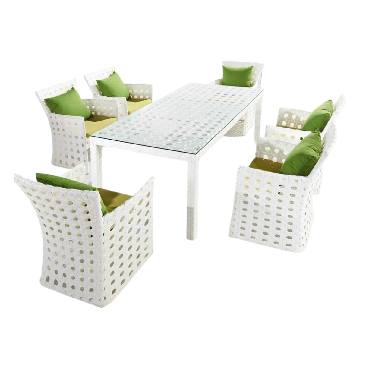 7-Piece Outdoor Rattan Wicker Dinning Table Set