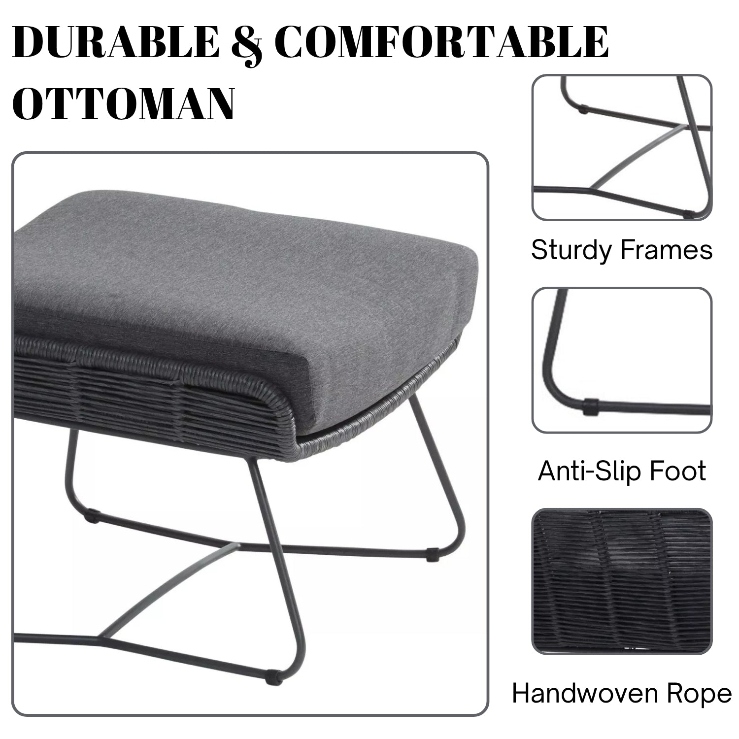 Outdoor All-Weather Rope Footstool