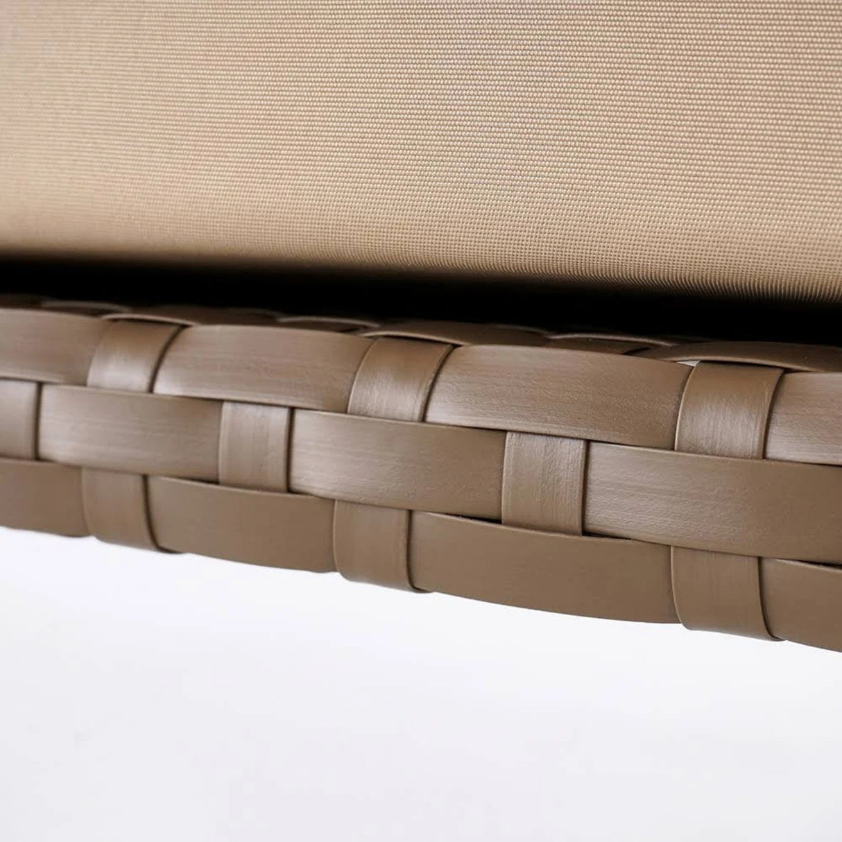 Traditional Porch Outdoor Rattan Garden Swing Chair with Beige Cushion