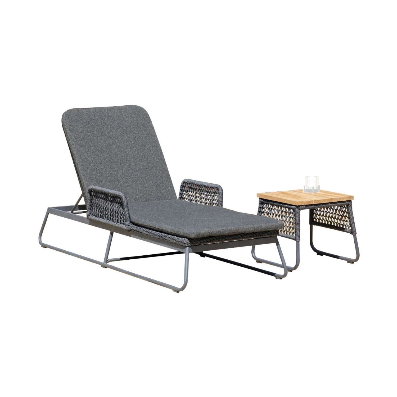 Outdoor Rope Lounge Chair With Side Table
