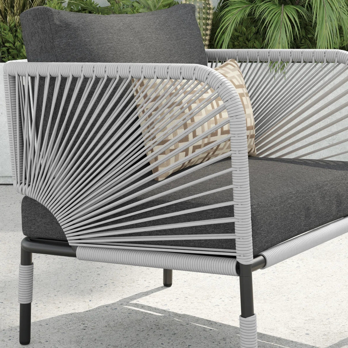 3 Piece Garden Outdoor Rope Patio Set