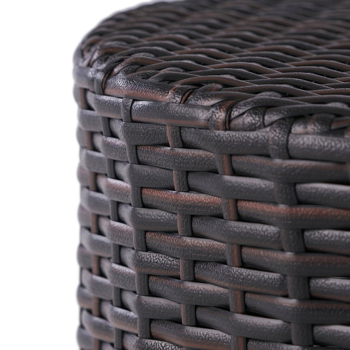 Dark Brown Wicker Garden Bistro End Table