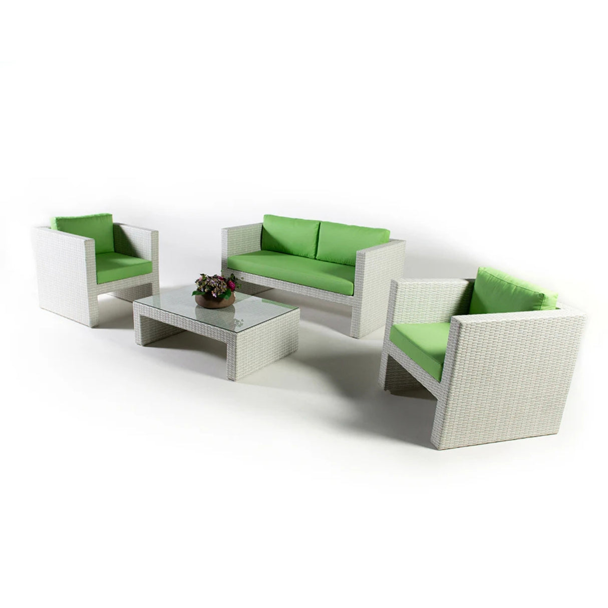 4-Piece Outdoor Rattan Wicker Patio Sofa Set