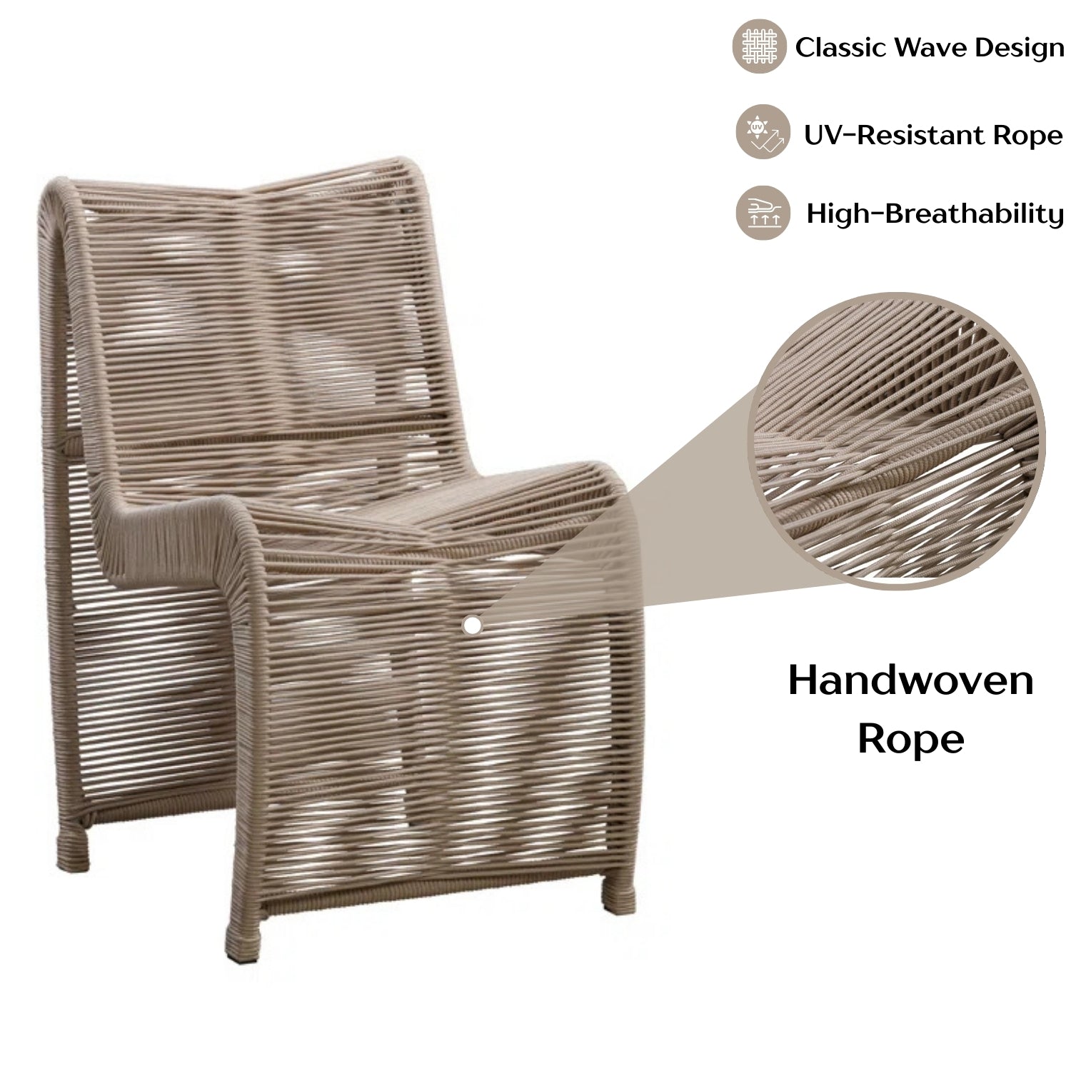 2-Piece Outdoor Rope Patio Chairs