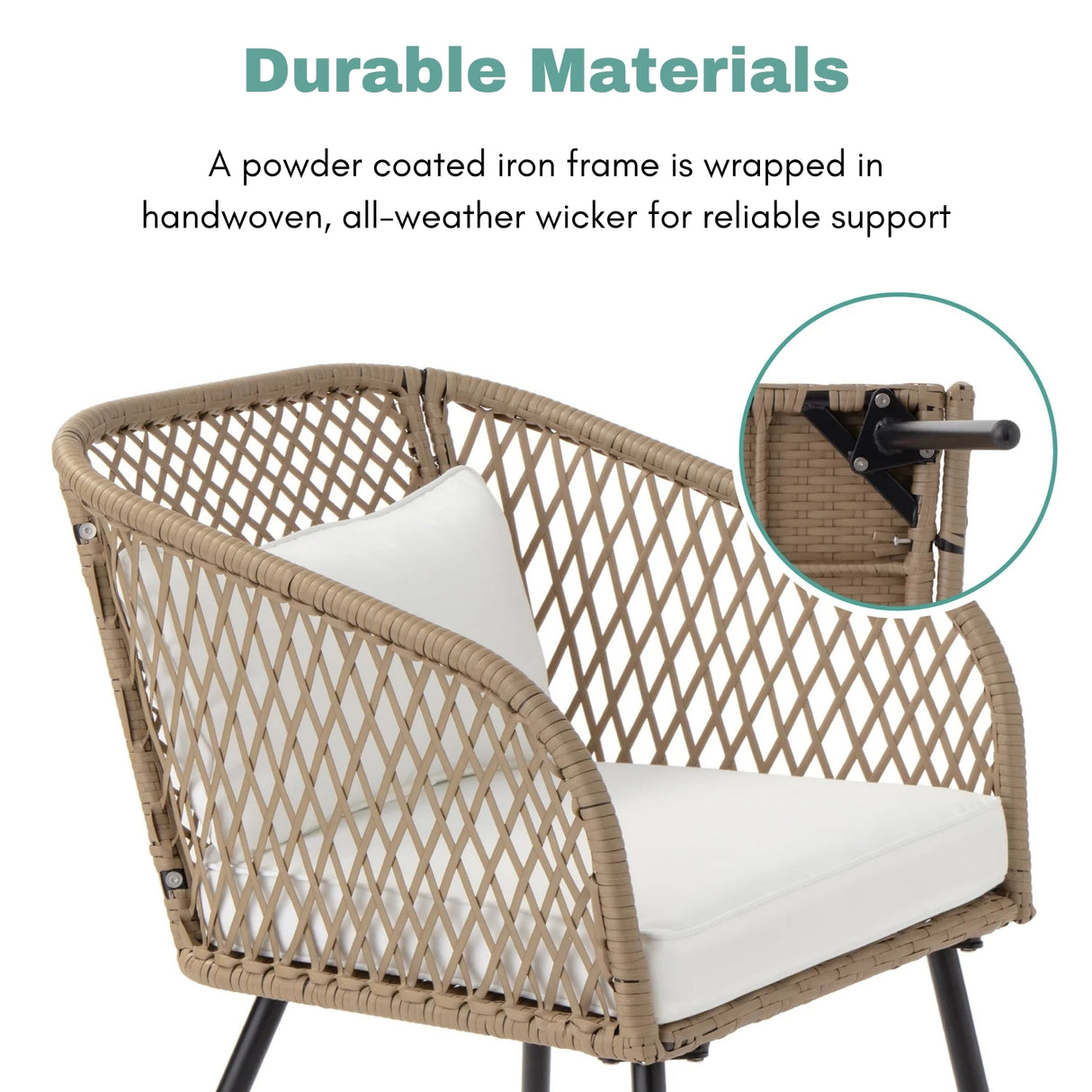 Outdoor Wicker 3-Piece Patio Set