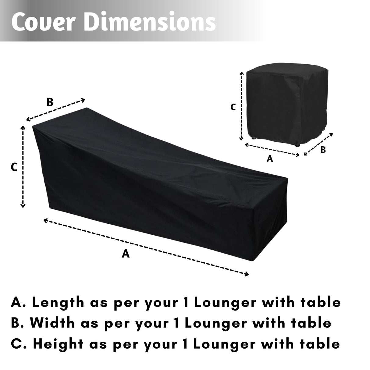 Outdoor Single Lounger With Table Cover