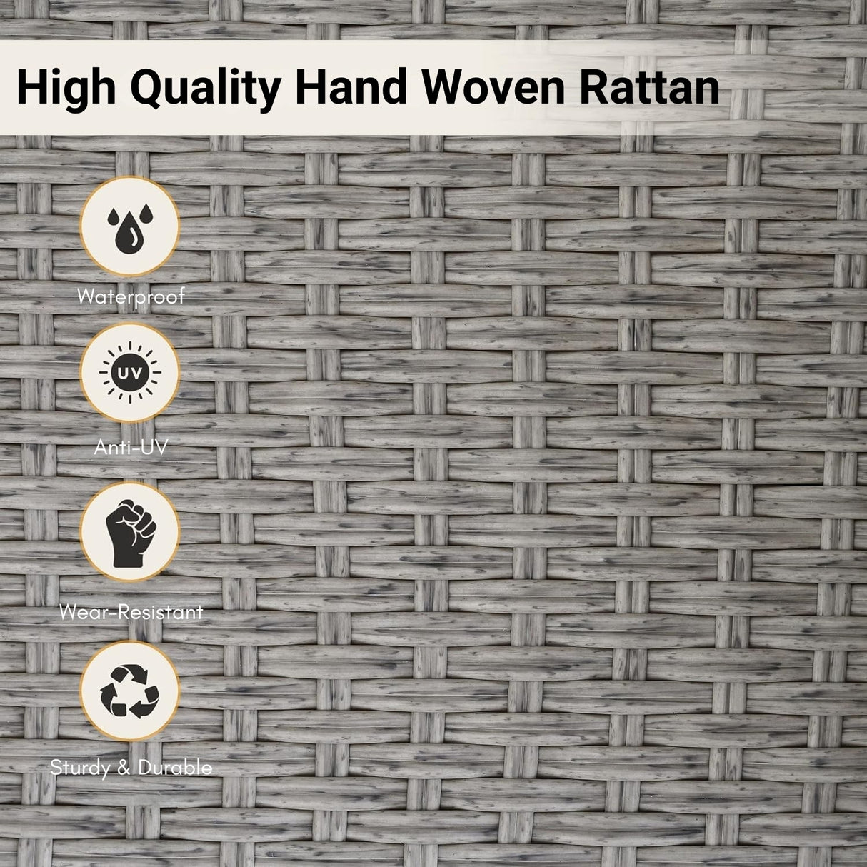 Outdoor Rattan Wicker Hanging Swing Chair with Cushion