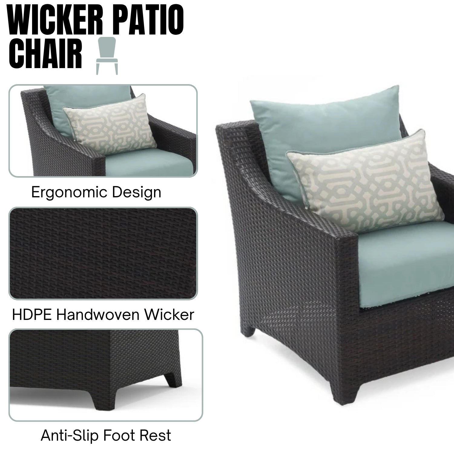 All Weather Outdoor Wicker Garden L-Shape Sectional Conversation Set