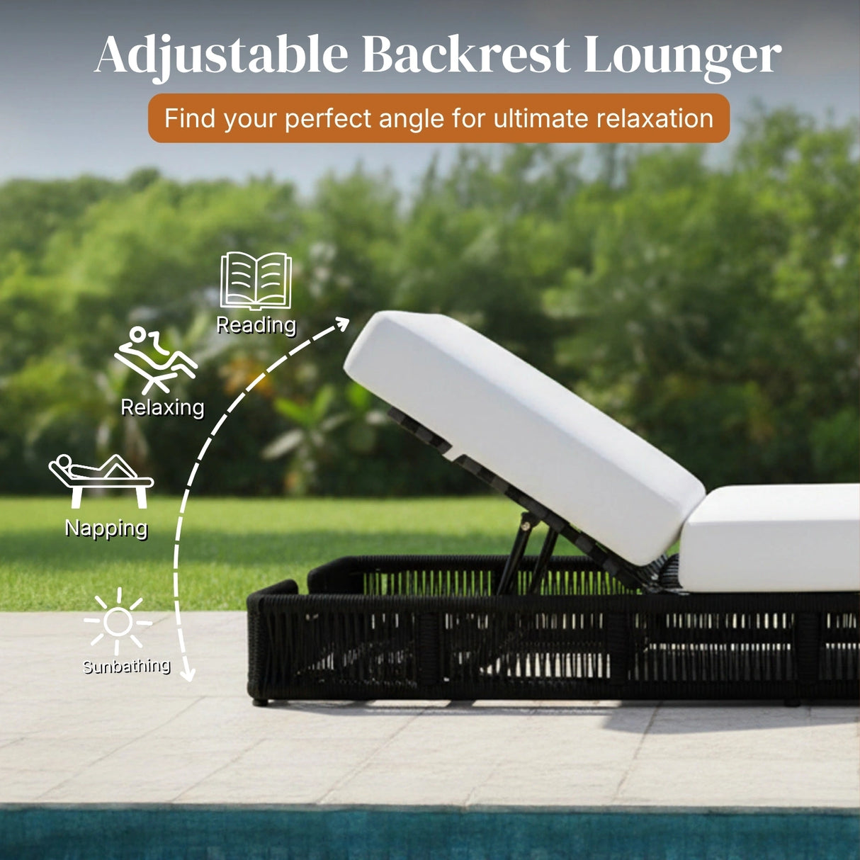 Outdoor All-Weather Rope Lounger with Cushions