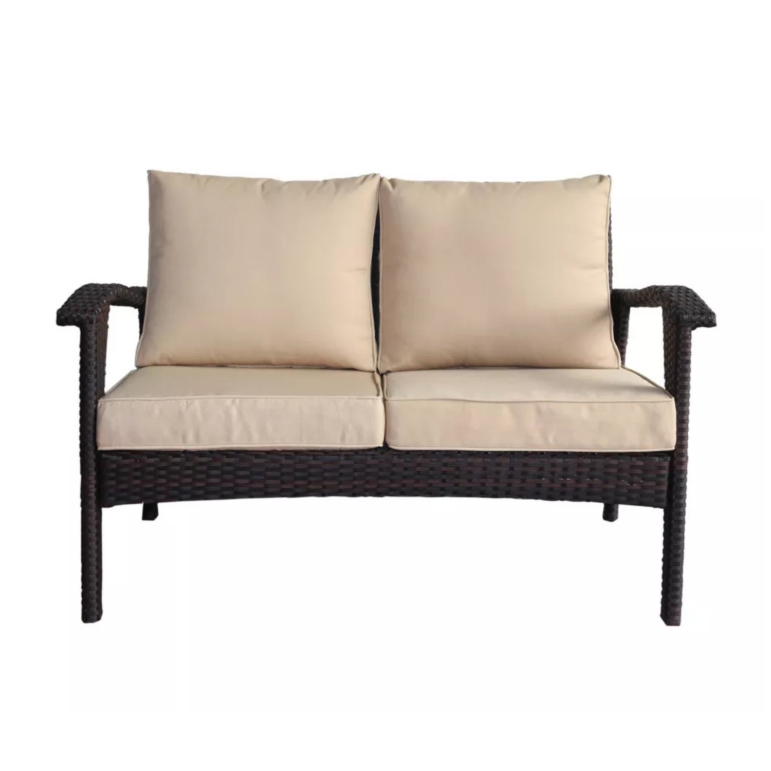 Outdoor Rattan Wicker 1-Piece Loveseat Sofa