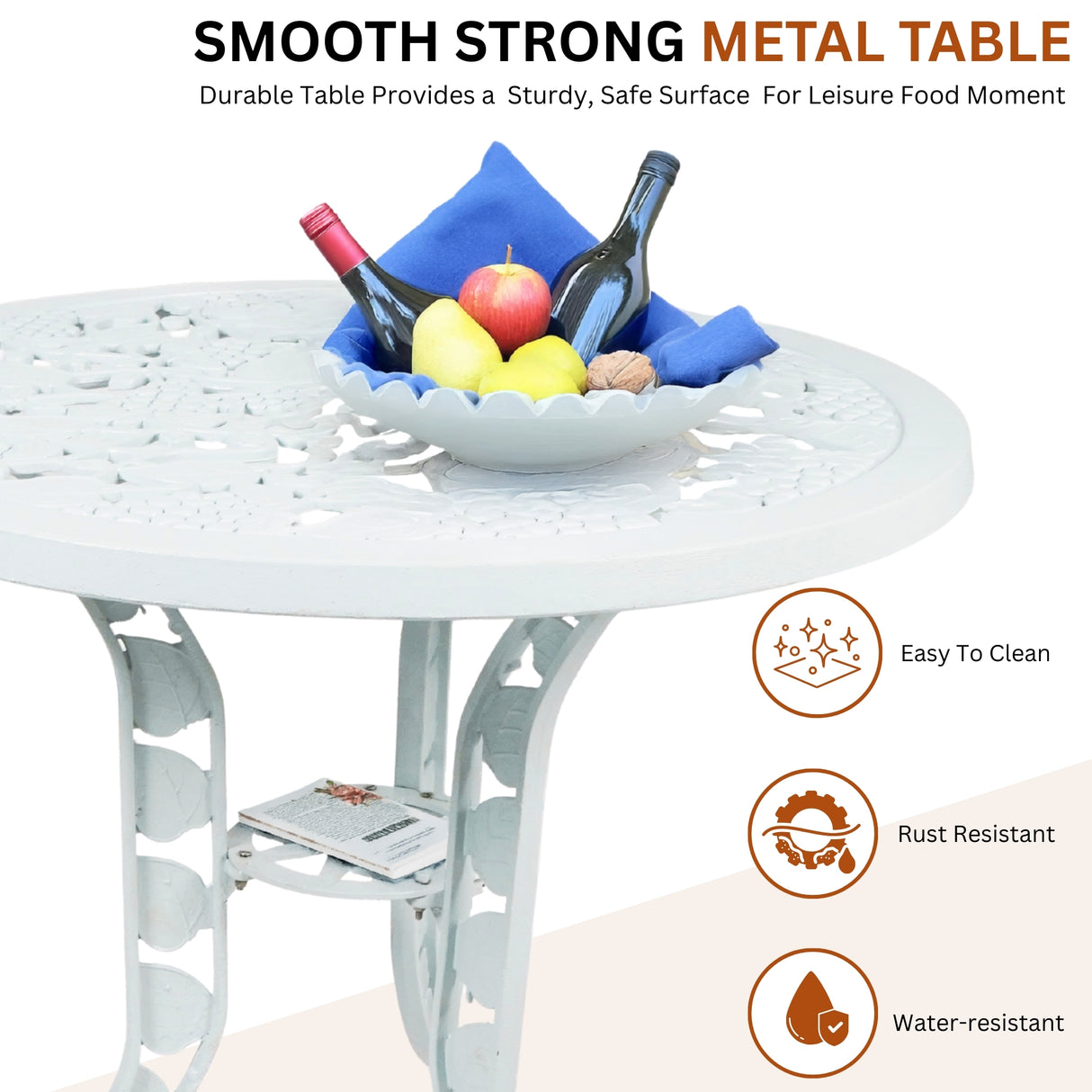 Outdoor 3-Piece Cast Aluminum Patio Bistro Set