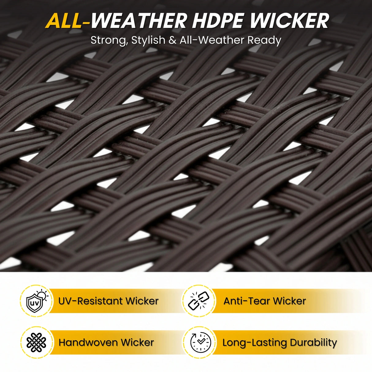 5-Piece Outdoor Rattan Wicker Patio Bistro Set