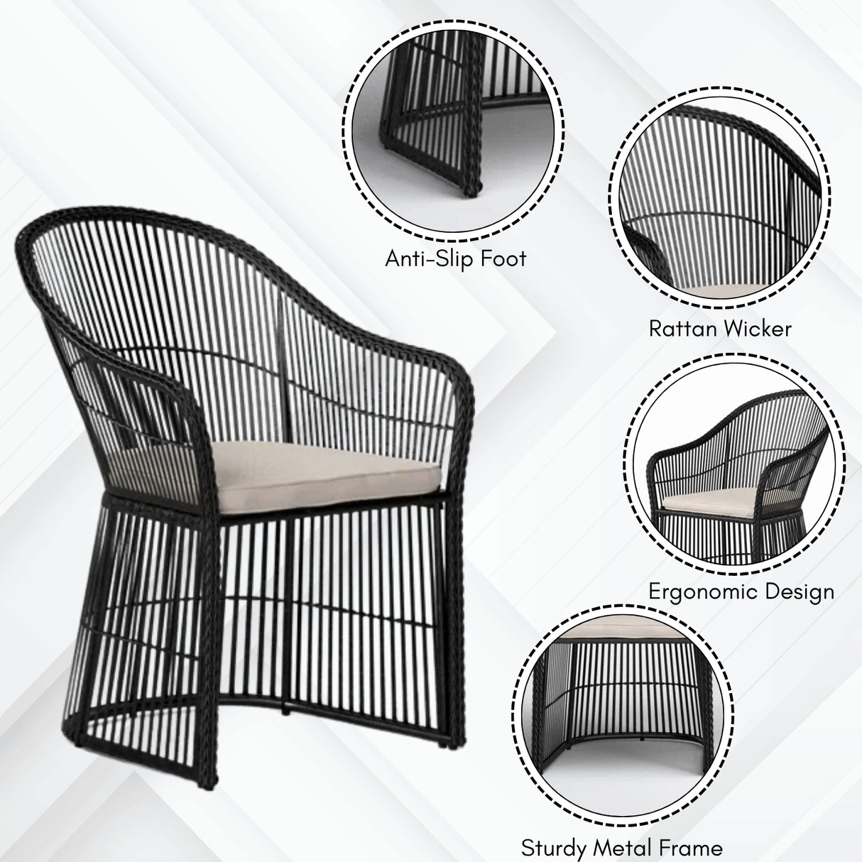 3-Piece Outdoor Rattan Wicker Patio Set