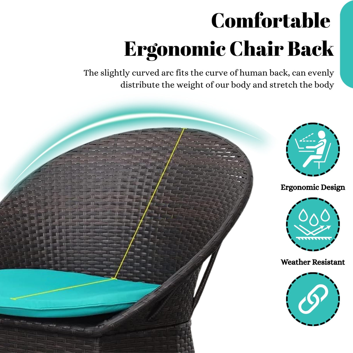 3-Piece Outdoor Rattan Wicker Patio Set