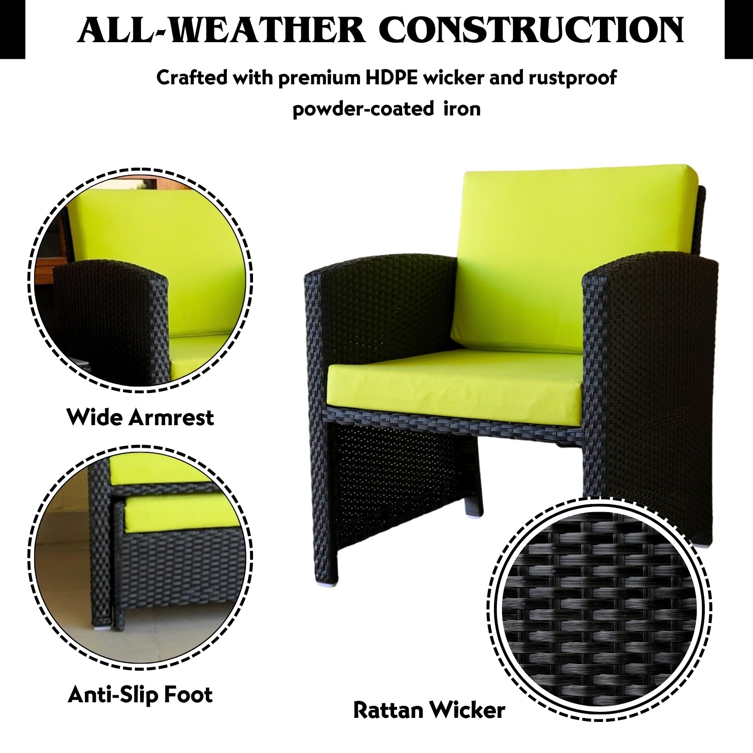 Outdoor 5 Piece Patio Wicker All Weather Sectional Furniture Set