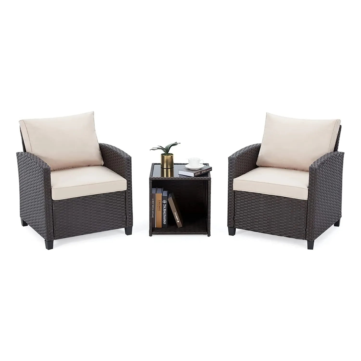 3-Piece Outdoor Rattan Wicker Patio Set