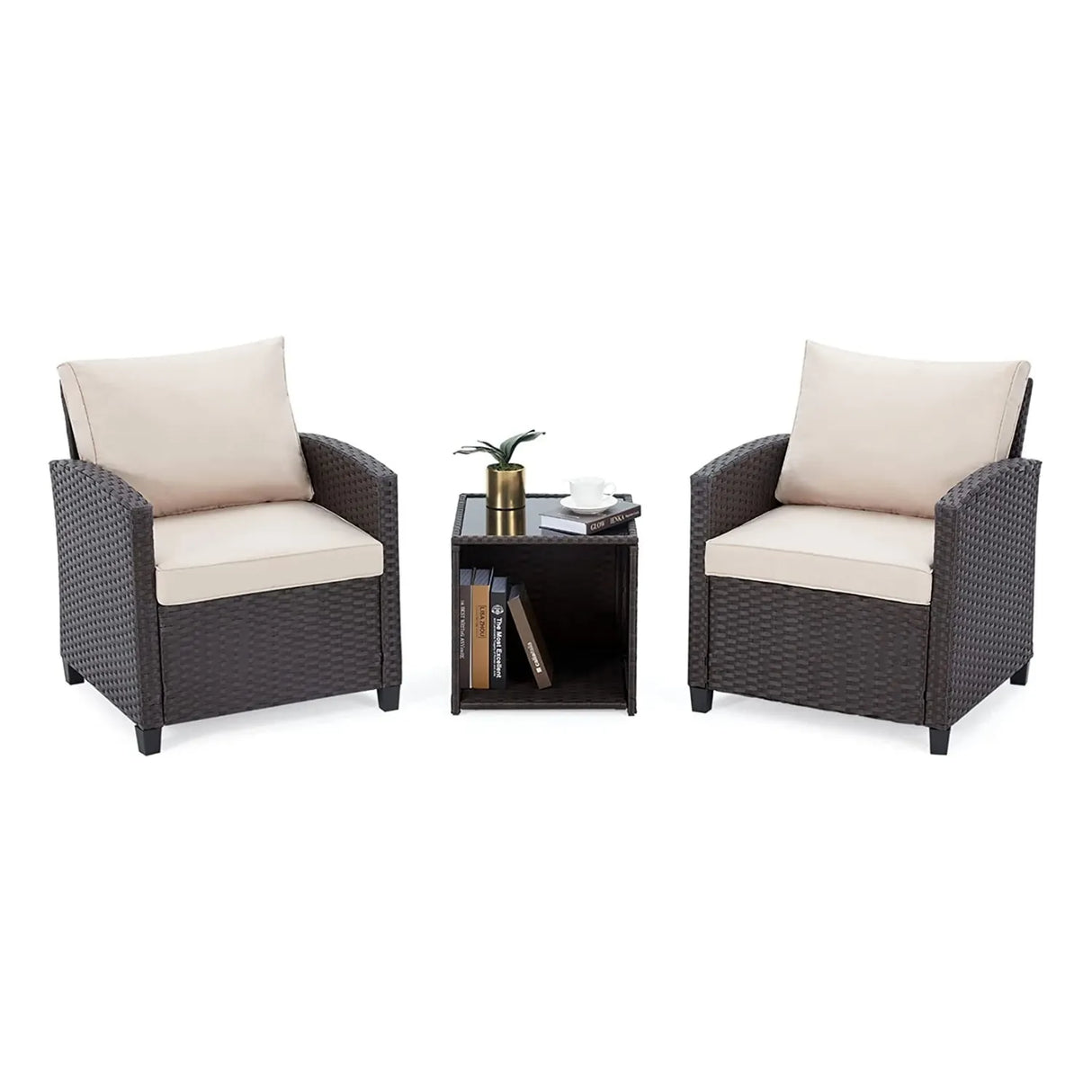 3-Piece Outdoor Rattan Wicker Patio Set