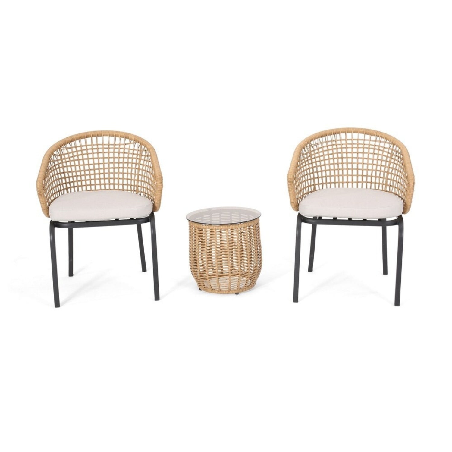 3 Piece Garden Outdoor Rope Patio Set