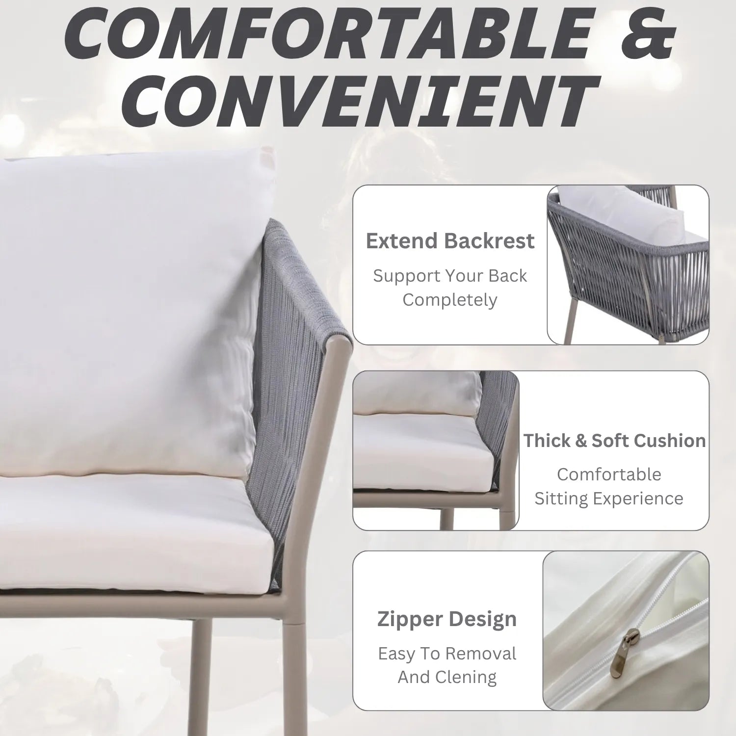 3-Piece Rope Patio Set - Perfect for Outdoor