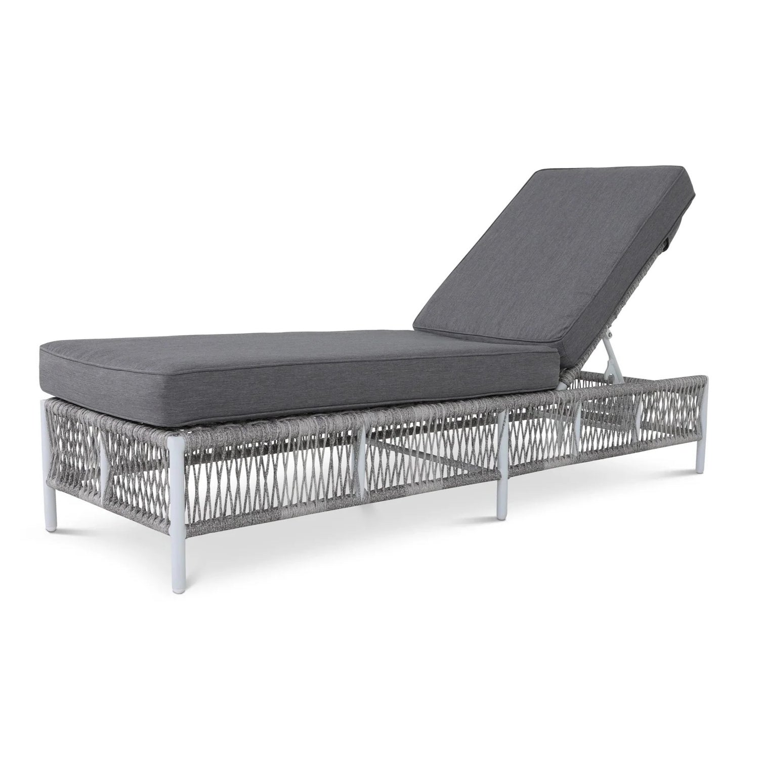 Outdoor Rope Lounge Chairs Set of 2 with Thick Cushions