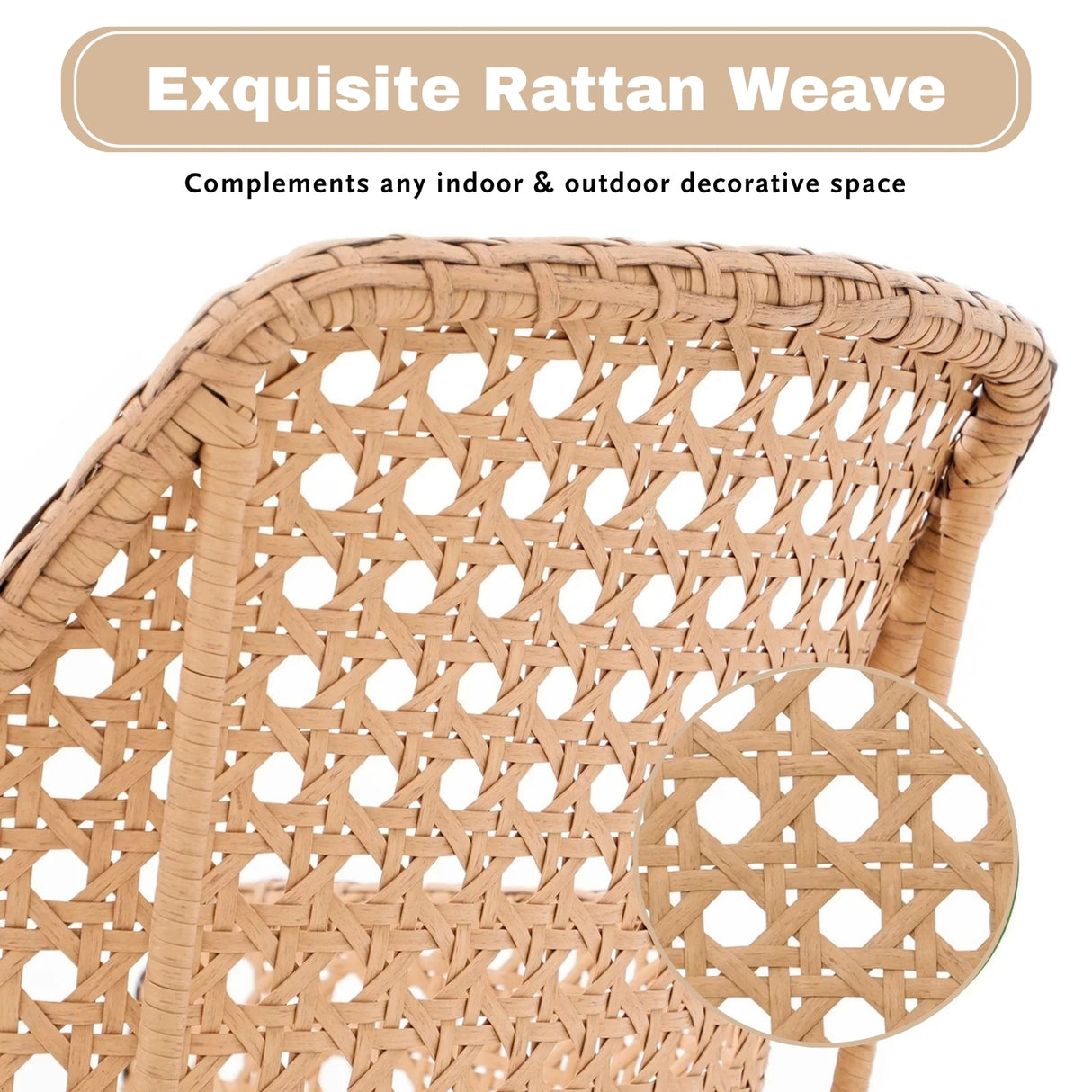 5-Piece Outdoor Patio Dining Set with Rattan Chairs